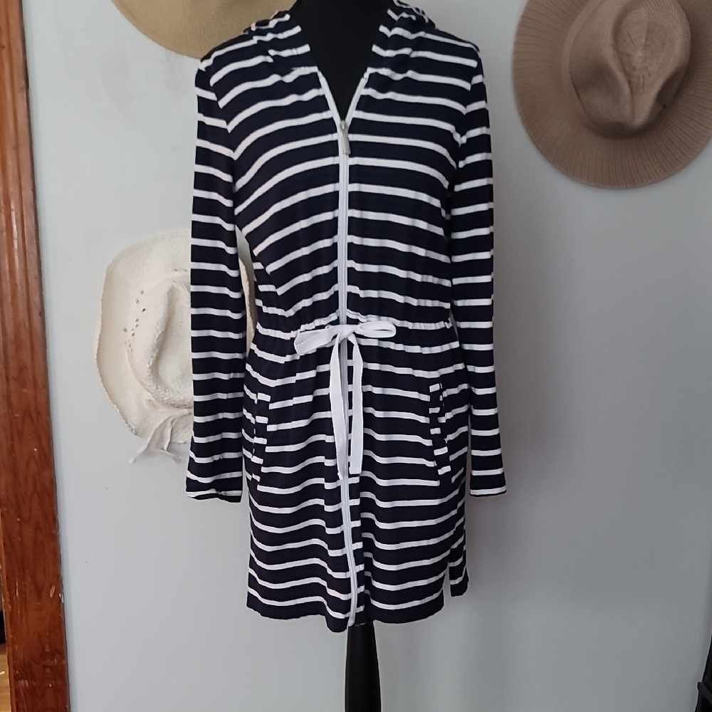 Apt. 9 Navy and White Striped Jacket